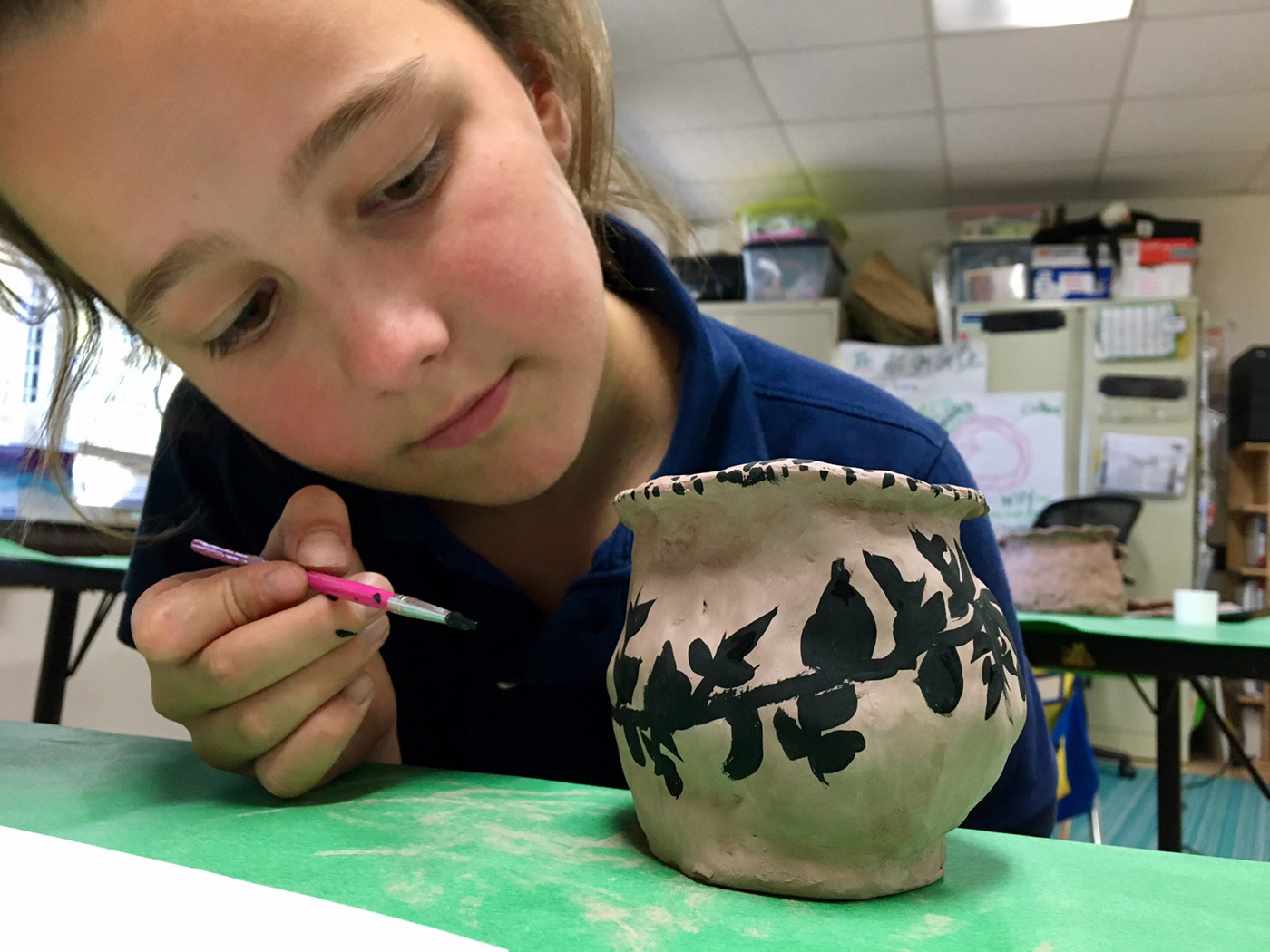 IS Student Paints Greek Vase