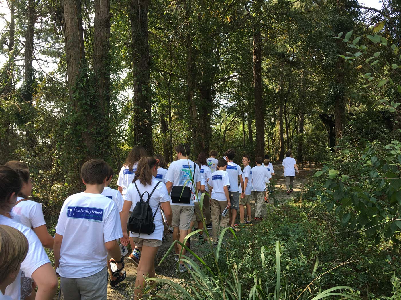 USL Students in Woods